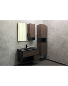 Комплект мебели Франкфурт 00 00002048 91 см подвесная коричневая черная матовая Comforty