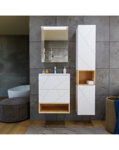 Мебель для ванной комнаты Кристалл 60 см белая Бриклаер