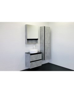 Мебель для ванных комнат Эдинбург 00 00005701 60 см подвесная серая с черной столешницей Comforty
