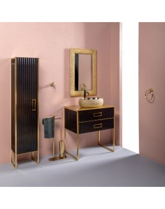 Мебель для ванной комнаты Monaco 80 черный глянец золото Armadi art