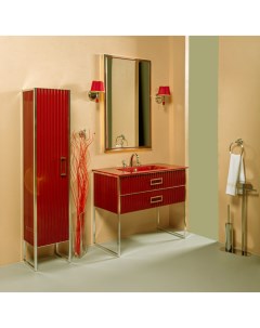 Мебель для ванной комнаты Monaco 100 см красная золото Armadi art