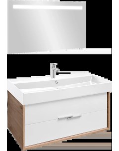 Мебель для ванной комнаты Vivienne 100 см подвесная дуб давос натуральный глянцевый Jacob delafon