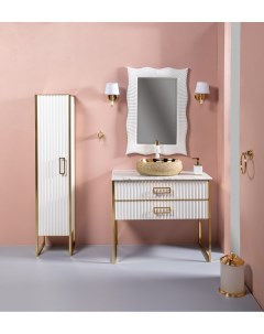 Мебель для ванной комнаты Monaco 100 белый глянец золото Armadi art