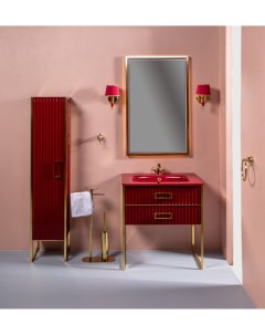 Мебель для ванной комнаты Monaco 80 бордо глянец золото Armadi art