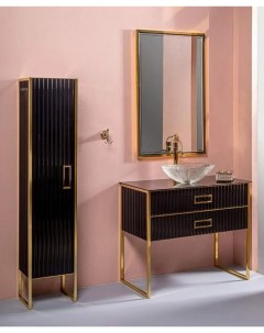 Мебель для ванной комнаты Monaco 100 черный глянец золото Armadi art