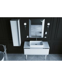 Мебель для ванной комнаты Vallessi Avantgarde 100 см хром белая Armadi art