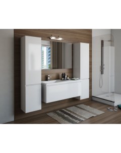 Комплект мебели Dallas Luxe 115 подвесная 1 ящ белая L Эстет
