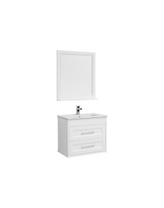 Комплект мебели Бостон М 80 см подвесная 2 ящика белая Aquanet