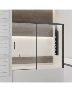 Шторка для ванны Screens SC 45 170 см прозрачное стекло профиль черный Rgw