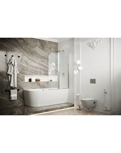 Шторка для ванны Bath Screens 90x140 16041118 стекло прозрачное профиль хром Ambassador