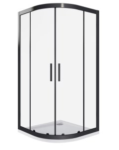 Душевой уголок Cofe 80х80 R 80 C B без поддона стекло прозрачное профиль черный Good door