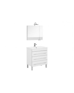 Комплект мебели Верона NEW 75 см напольный 3 ящика белая Aquanet