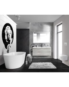 Мебель для ванной комнаты Albano 120 см подвесная 2 ящика Rovere Vintage Bianco Belbagno