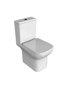 Унитаз-компакт безободковый Alba AZ-8323 41 см, с крышкой микролифт, белый Azario