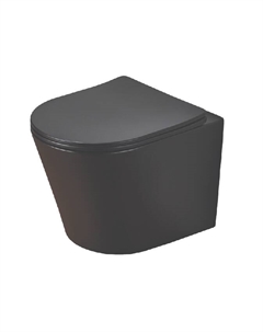 Унитаз подвесной безободковый Teramo AZ-053E-R-MB SP 36,5 см, с крышкой микролифт, черный матовый Azario