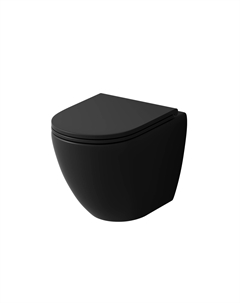 Подвесной унитаз Торнадо GR-4455BMSQ безободковый с крышкой микролифт, черный матовый Grossman