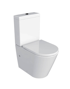 Унитаз напольный безободковый Luana AZ-8593 37,5 см, с крышкой микролифт, белый Azario