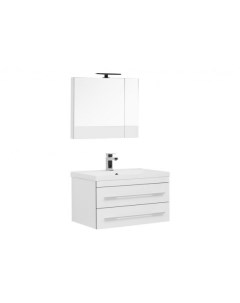 Комплект мебели Верона NEW 75 см подвесной 2 ящика белая Aquanet