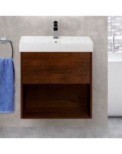 Мебель для ванной комнаты Neon 60 см подвесная 1 ящик Rovere Scuro Belbagno
