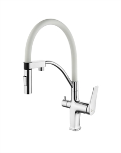 Смеситель для кухни Comfort LM3074C-White хром, белый Lemark