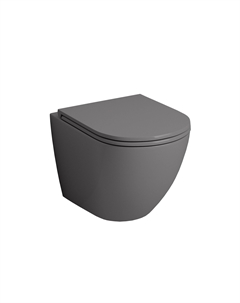 Унитаз подвесной GR-4455GMS серый матовый, с крышкой микролифт Grossman