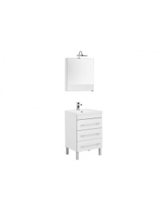 Комплект мебели Верона NEW 58 см напольная 3 ящика белая Aquanet
