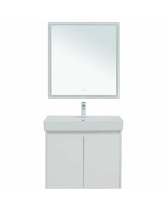 Комплект мебели Nova Lite 75 см подвесная 2 дверцы белая глянцевая Aquanet