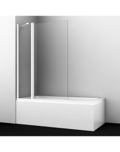 Штока для ванны Berkel 110х140 48P02 110WHITE Fixed стекло прозрачное профиль белый Wasserkraft
