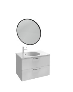 Мебель для ванной комнаты EB2522 R9 N18 Odeon Rive Gauche 80 2 ящика меламин белая ручки черные Jacob delafon