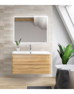 Мебель для ванной комнаты Albano 100 см подвесная 2 ящика Rovere Rustico Belbagno