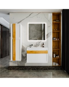Мебель для ванной комнаты Берлин 80 см белая глянцевая Бриклаер