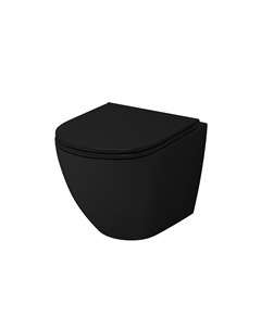 Подвесной унитаз GR-4455BMS черный матовый, с крышкой микролифт Grossman