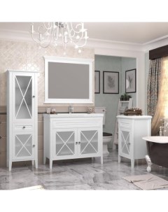 Мебель для ванной Палермо 100 см напольная 1 ящик и дверцы белая Opadiris