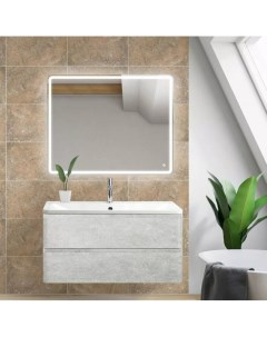 Мебель для ванной комнаты Albano 120 см подвесная 2 ящика Cemento Verona Grigio Belbagno