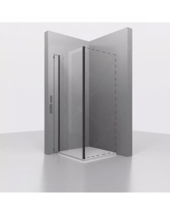 Боковая стенка Z 050 3B 80х200 см для душевой двери профиль черный стекло прозрачное 6 мм Rgw