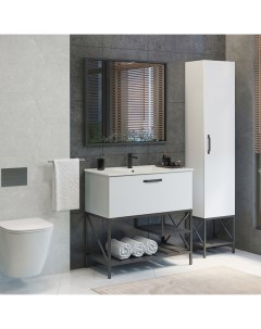 Мебель для ванных комнат Бредфорд 00 00009955 90 см напольная белая глянцевая Comforty
