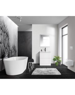 Мебель для ванной комнаты Albano 70 см напольная 2 ящика белая Belbagno