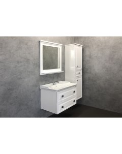 Комплект мебели Феррара 4151060 80 см подвесная белая глянцевая Comforty