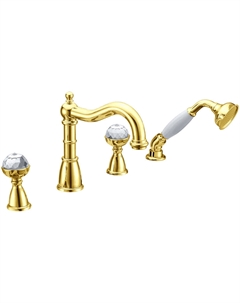 Смеситель для ванны с душевой лейкой Imperiale 392 золото, ручки кристаллы Boheme