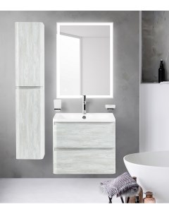 Мебель для ванной комнаты Albano 70 см подвесная 2 ящика Rovere Vintage Bianco Belbagno