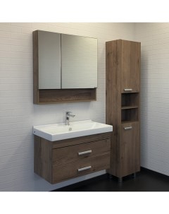 Мебель для ванных комнат Никосия 00 00008856 80 см подвесная темно коричневая Comforty