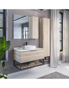 Мебель для ванных комнат Порто 00 00009322 90 см подвесная белая с белой столешницей Comforty