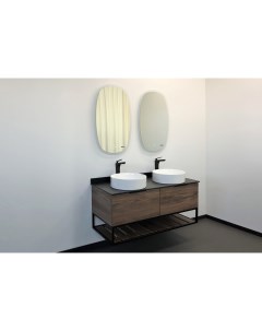 Комплект мебели Порто 00 00001287 120 см подвесная коричневая с черной столешницей Comforty