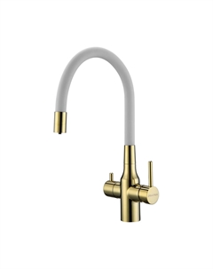 Смеситель для кухни Salix 213419-Gw белый, золото Paulmark