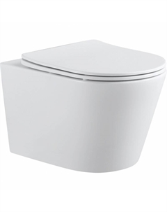Унитаз подвесной Atago 2.0 W 243549 безободковый, с крышкой микролифт, белый Aquanet