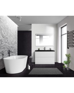 Мебель для ванной комнаты Albano 120 см напольная 2 ящика белая Belbagno