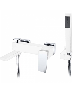 Смеситель для ванны с душем Q WhiteChrome 143-WCR белый, хром Boheme
