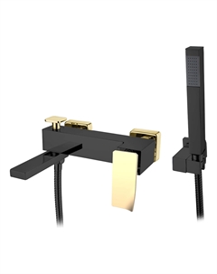 Смеситель для ванны с душем Q BlackGold 143-BG.2 черный, золото Boheme