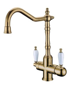 Смеситель для кухни Medici Ripresa 111 c краном для питьевой воды, бронза Boheme