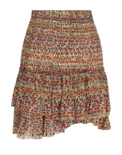 Шелковая мини юбка с оборками и принтом Isabel marant etoile